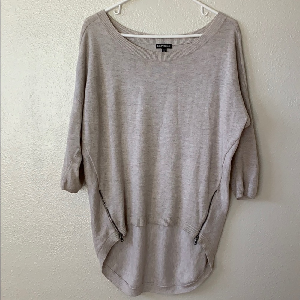 Express 3/4” Sleeve High Low Sweater